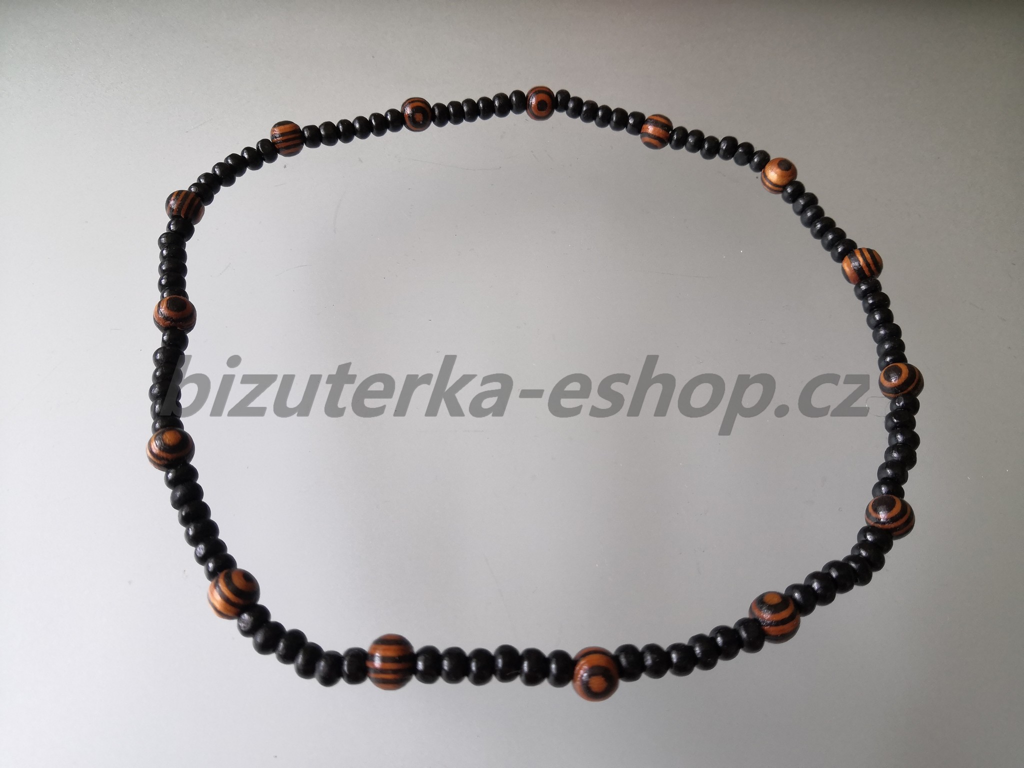 Dřevěné korále na krk černo hnědé BZ-071812