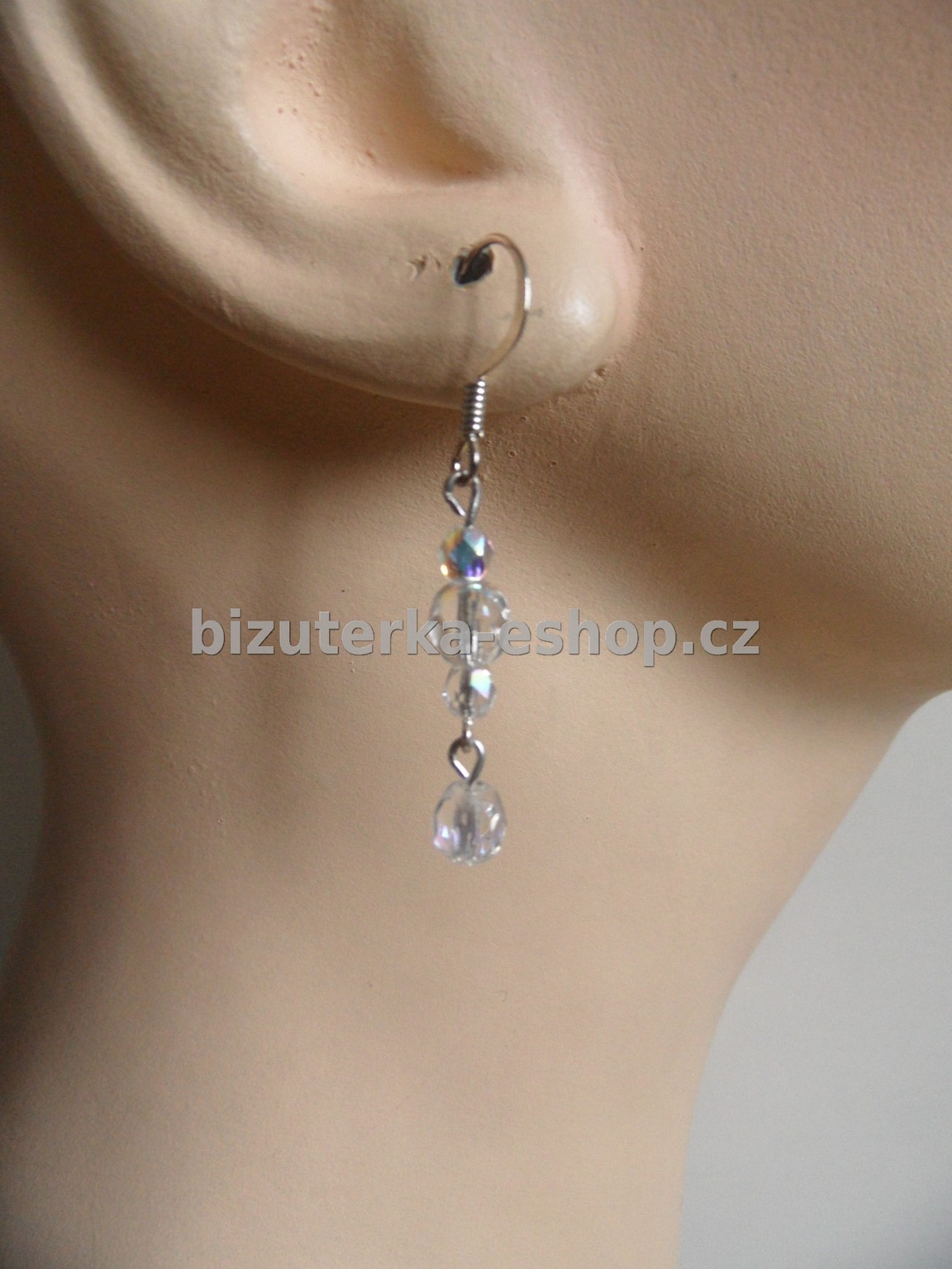 Naušnice závěsné perličky průhledné BZ-03003