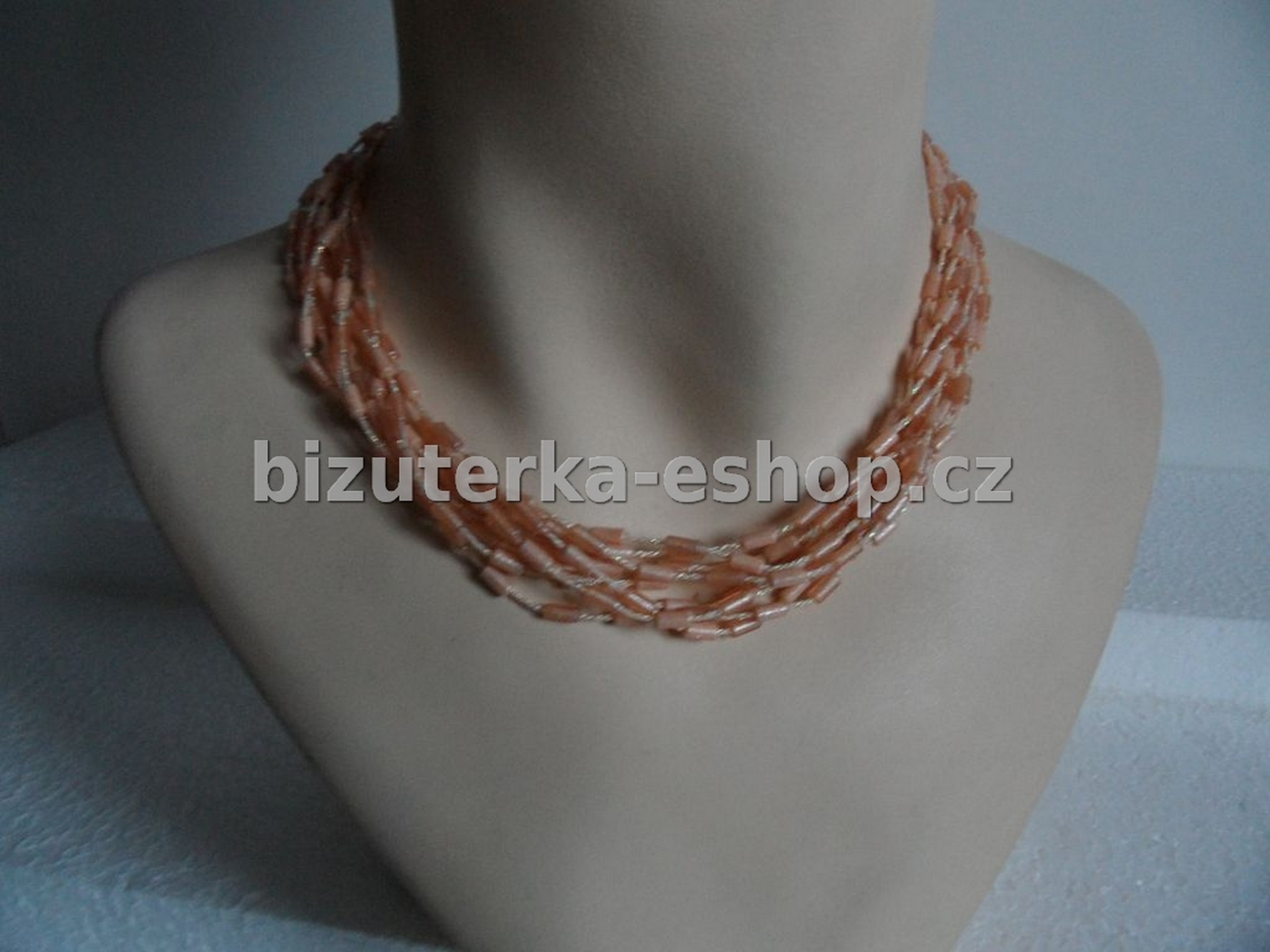 Náhrdelník perličky lososový BZ-03845
