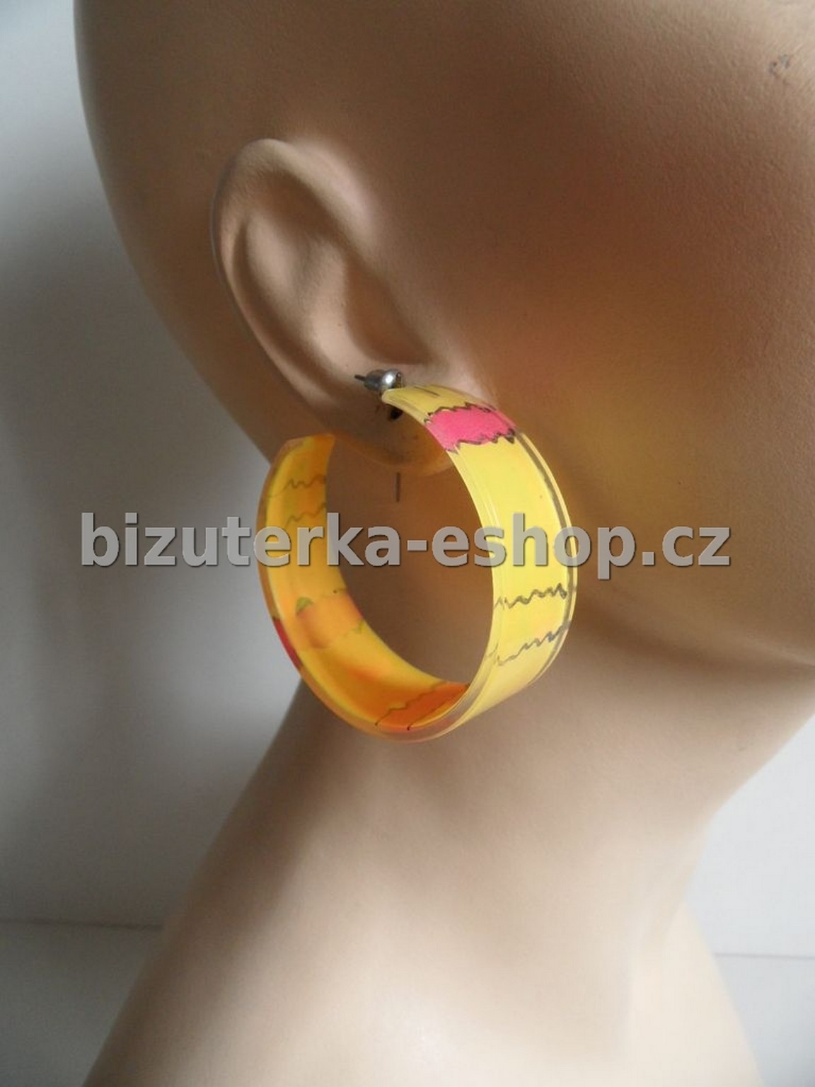 Naušnice kruhy žluté široké BZ-03878