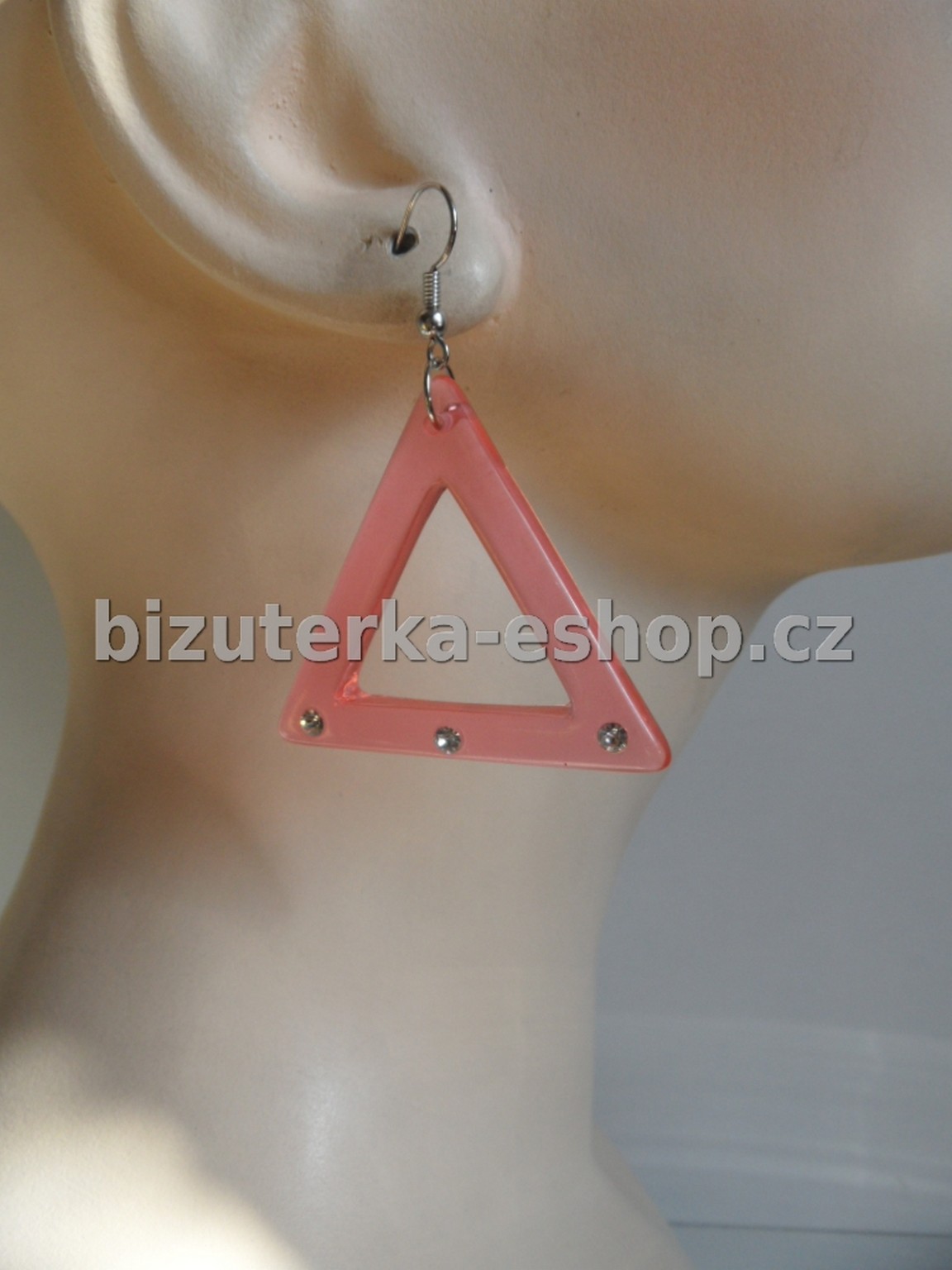 Naušnice závěsné s kamínky růžové BZ-03887