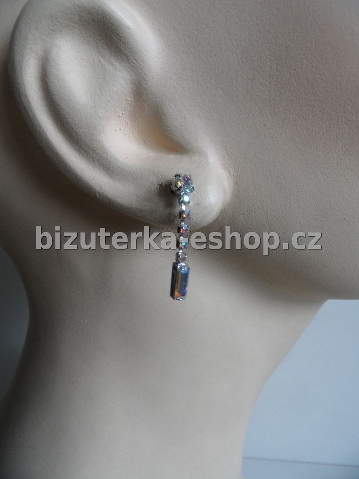 Naušnice štrasové duhové BZ-03890