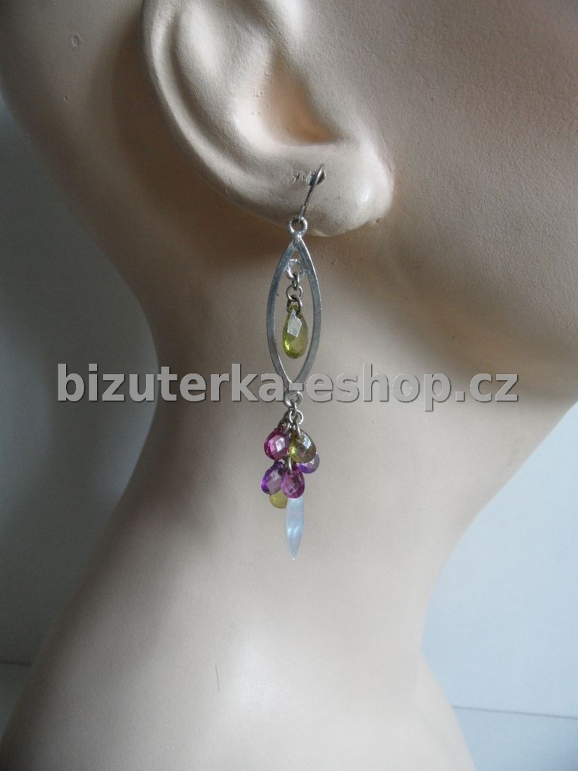 Naušnice závěsné barevné BZ-03915