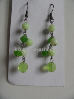 Naušnice perličky závěsné zelené BZ-02956