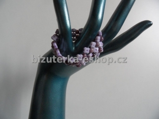 Náramek z perliček fialový BZ-04147