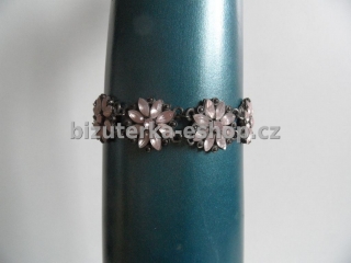 Náramek s kamínky bronzovo růžový BZ-04158