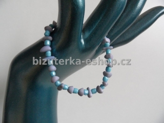 Náramek z perliček světle modrý BZ-04168