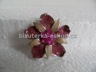 Brož květ s kamínky fialová BZ-04204