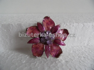 Brož květ s kamínky růžová BZ-04206