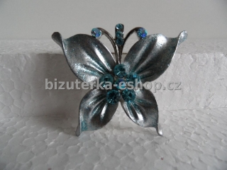 Brož motýl s kamínky modrá BZ-04213