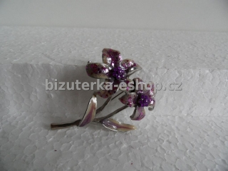 Brož květy fialová BZ-04214