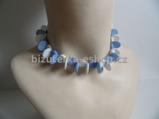 Perličky na krk modro bílé BZ-04230