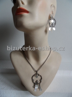 Souprava náhrdelník + naušnice s perleťí BZ-04241