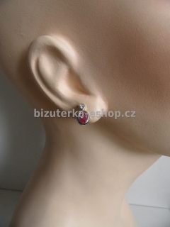 Naušnice s kamínky růžové BZ-03073