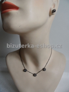 Souprava náhrdelník + naušnice tmavé BZ-04243