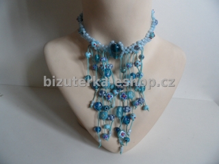 Náhrdelník z perliček modrý BZ-04269
