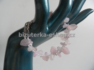 Náramek z perliček světle růžový BZ-04291