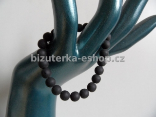 Náramek z perliček černý mat BZ-04348