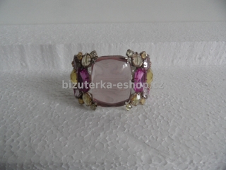 Náramek s kameny růžový BZ-04352
