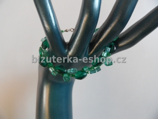 Náramek z perliček zelený BZ-04367