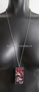 Náhrdelník s perličkami fialový BZ-04399