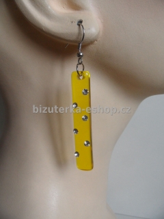 Naušnice s kamínky žluté BZ-03092