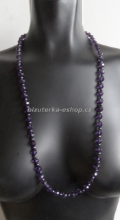 Náhrdelník z perliček fialový dlouhý BZ-04441