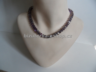Náhrdelník z perliček fialový  BZ-04459