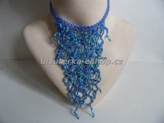 Náhrdelník z perliček modrý BZ-04482