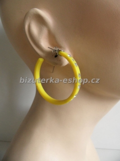 Naušnice kruhy s kamínky žluté BZ-04485