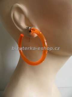 Naušnice kruhy oranžové s kamínky BZ-04498