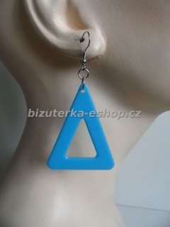 Naušnice závěsné trojúhelníky modré BZ-04526