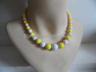 Náhrdelník perličky žluto bílý BZ-04699