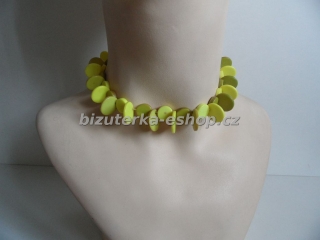 Náhrdelník perličky zeleno žlutý BZ-04787