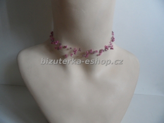 Náhrdelník z perliček růžový BZ-04796