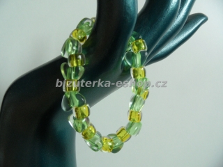 Náramek z perliček žluto zelený BZ-04830