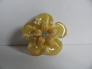 Brož květ žlutá se třpytkami BZ-05211