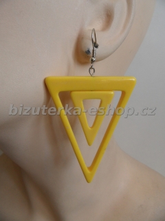 Naušnice závěsné trojúhelníky žluté BZ-05392