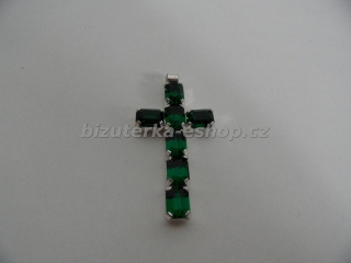 Přívěšek křížek kamínkový zelený BZ-05479