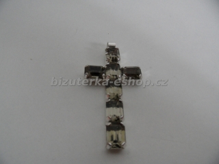 Přívěšek křížek kamínkový kouřový BZ-05480