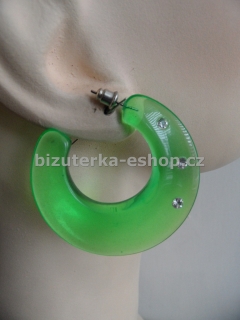 Naušnice kruhy s kamínky zelené BZ-05656