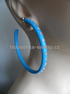 Naušnice kruhy modré s kamínky BZ-05659
