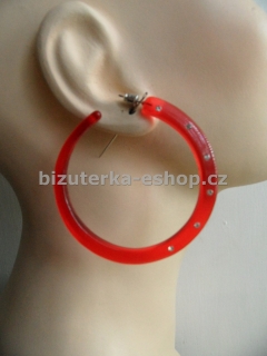 Naušnice kruhy s kamínky červené BZ-05763