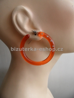 Naušnice kruhy s kamínky oranžové BZ-05830