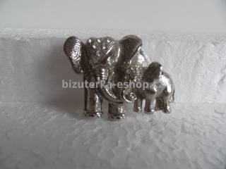 Brož sloni stříbrná s kamínky BZ-03246