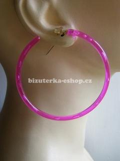 Naušnice kruhy růžovo fialové BZ-06045