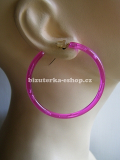 Naušnice kruhy růžovo fialové BZ-06059