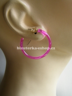 Naušnice kroužky růžovo fialové BZ-06071