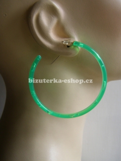 Naušnice kruhy fosforově zelené BZ-06082