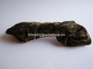 Spona do vlasů s látkou zlato černá BZ-06159